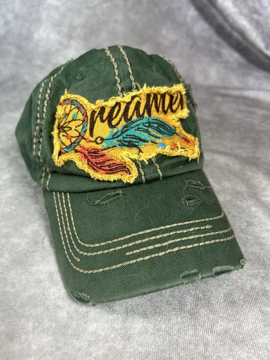 Kb Ethos Other - KBETHOS Vintage Dreamer Distressed Baseball Cap Green Embroidered Adjustable Hat